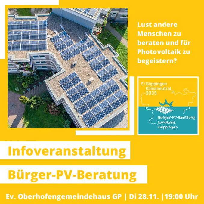 You are currently viewing Bürger-PV-Beratung – Mitstreiter*innen gesucht – Infoveranstaltung am 28. November
