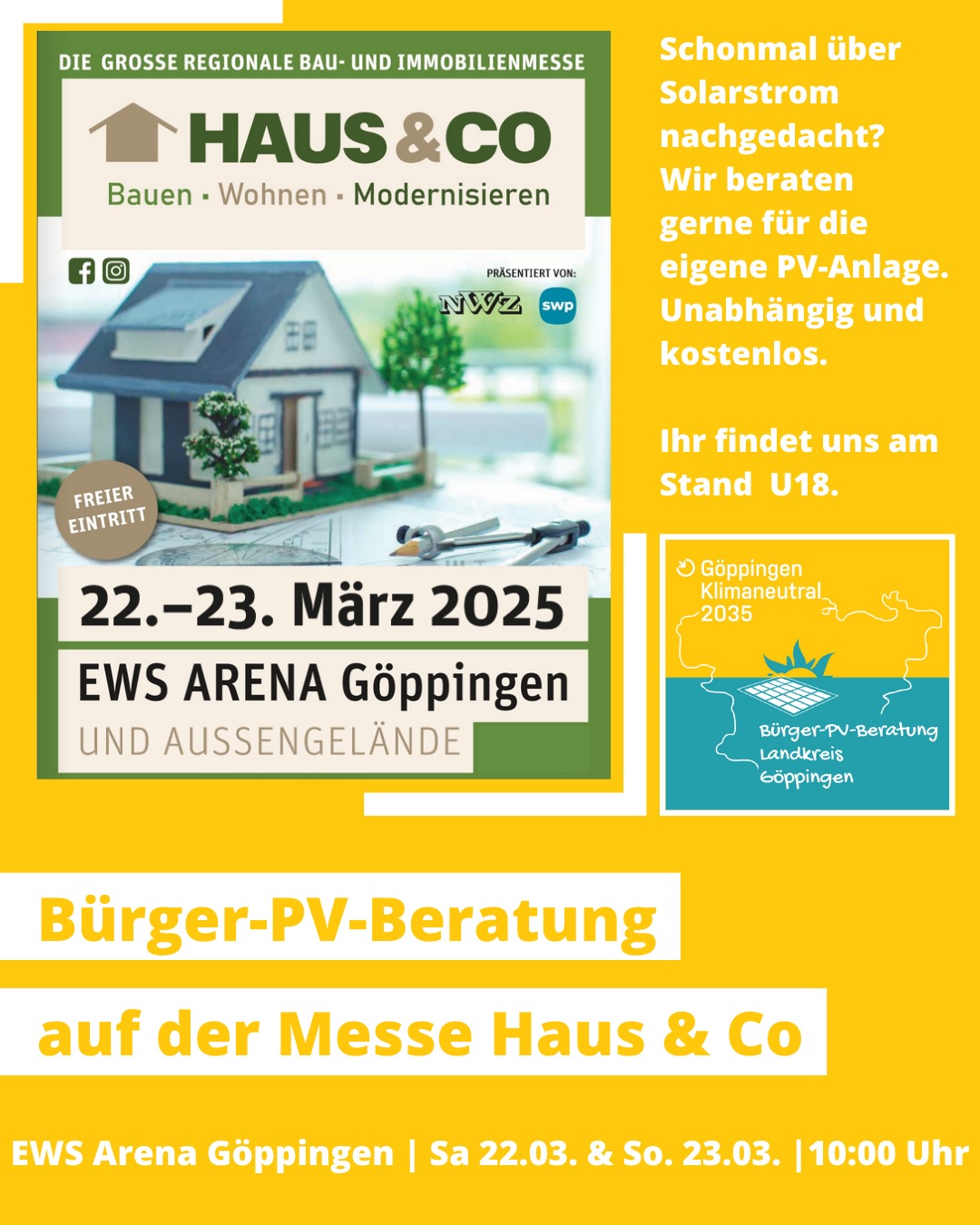 You are currently viewing Das Team der Bürger-PV-Beratung ist Teil der Messe HAUS&CO