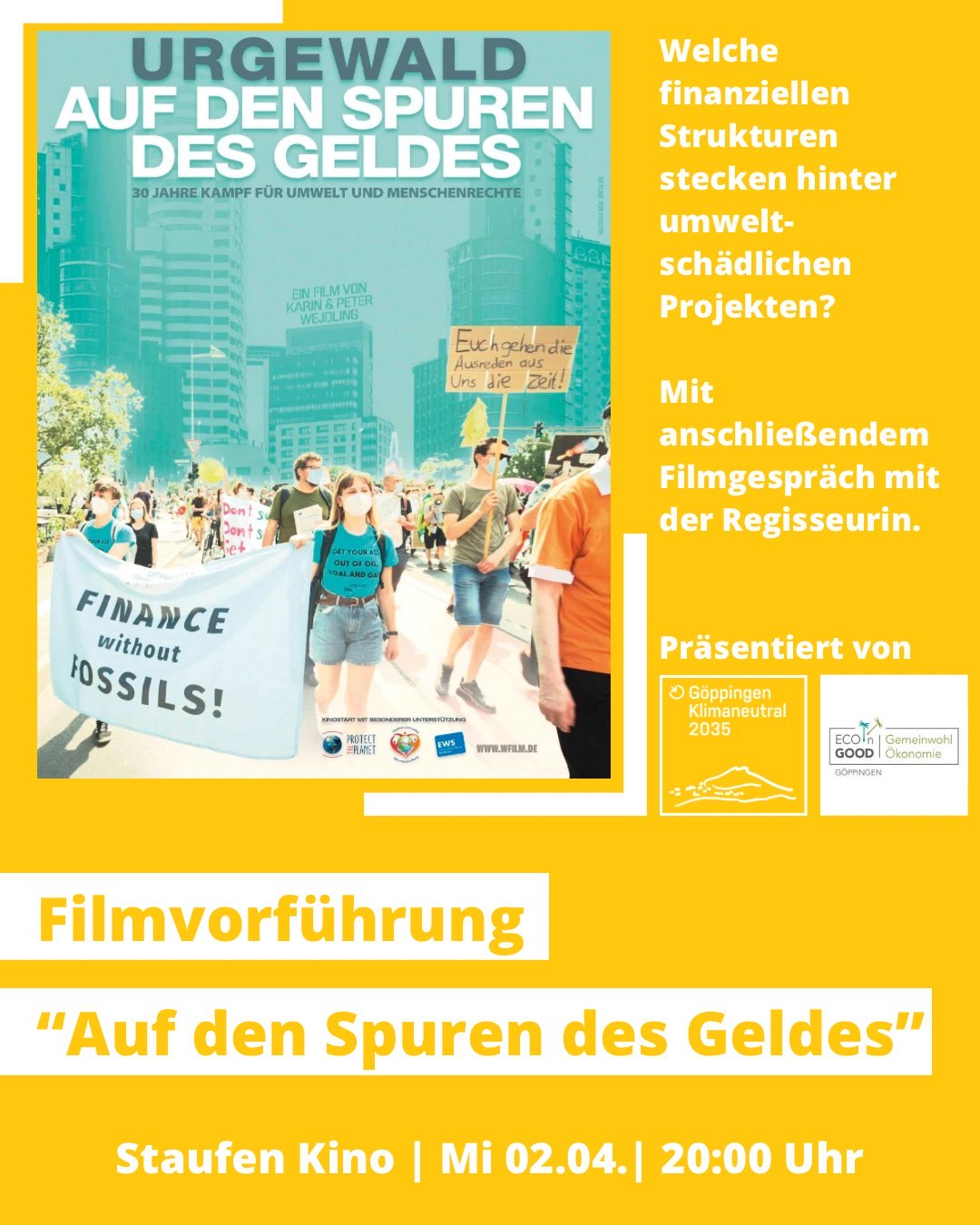 You are currently viewing „URGEWALD – Auf den Spuren des Geldes“ – Mittwoch, 2. April 2025, 20 Uhr, Staufen-Movieplex